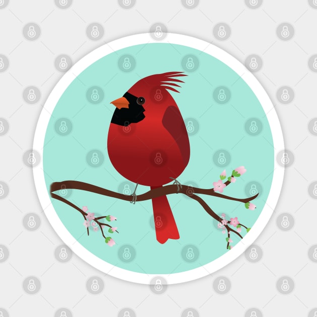 Cute egg shaped Northern cardinal Magnet by Bwiselizzy